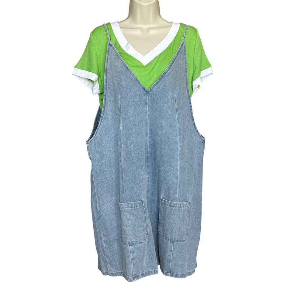 Cupshe Light Wash Denim Romper XL NWT